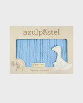 Manta Tejida Trenzada Celeste 100% Algodón